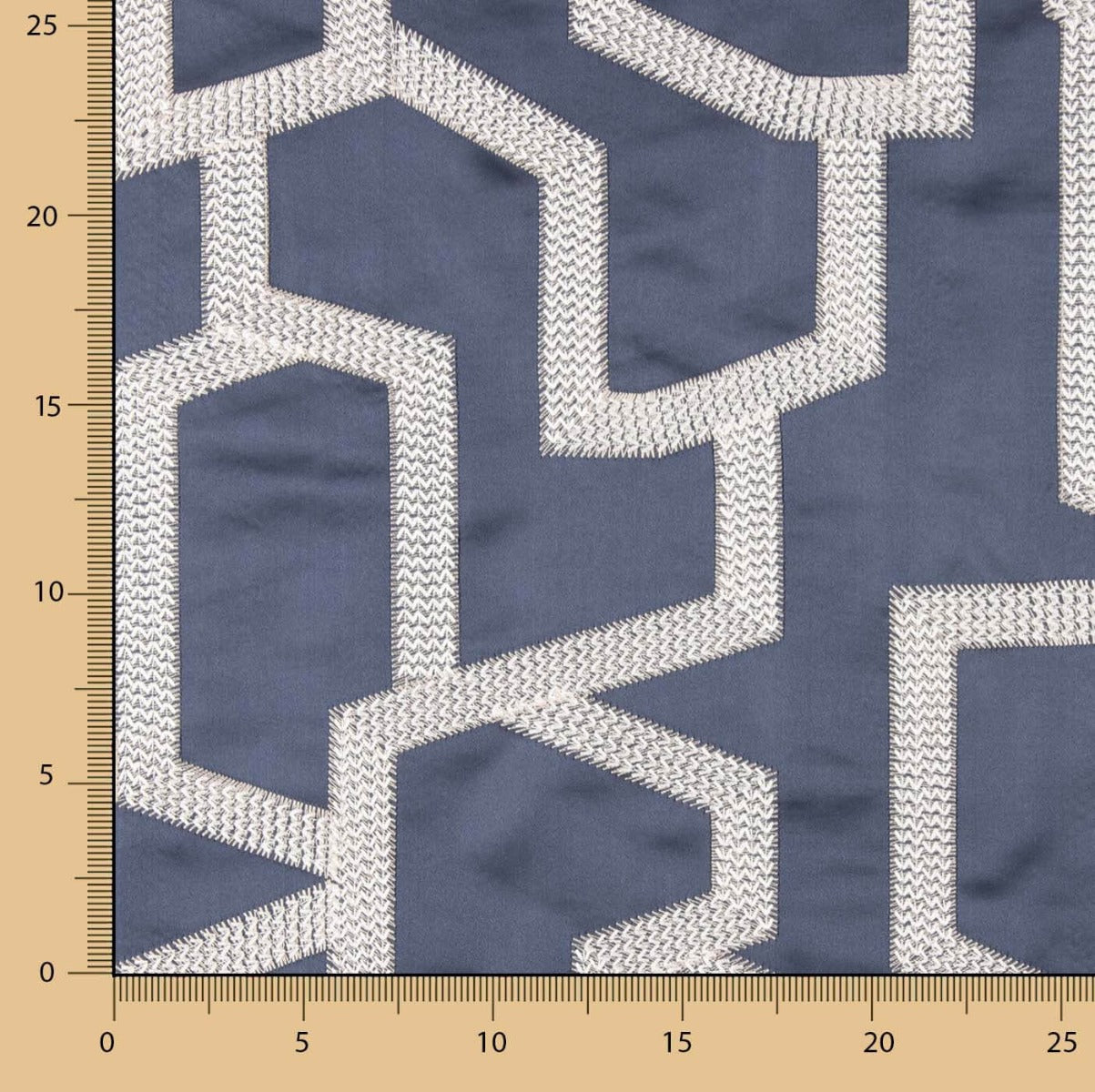 Raso Poliéster Bordado Marino - Ribes y Casals