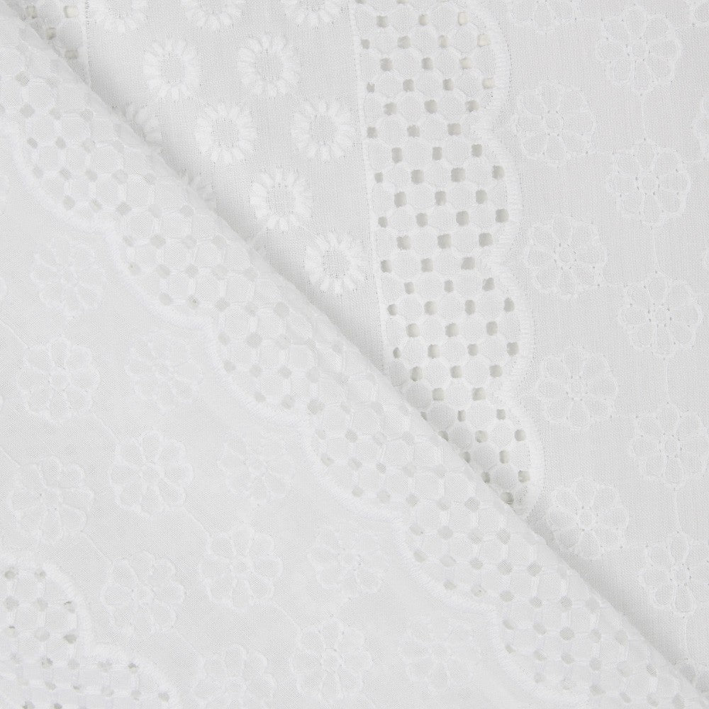 Retal Bordado Suizo Bayadera Blanco 180x130 cm - Ribes y Casals