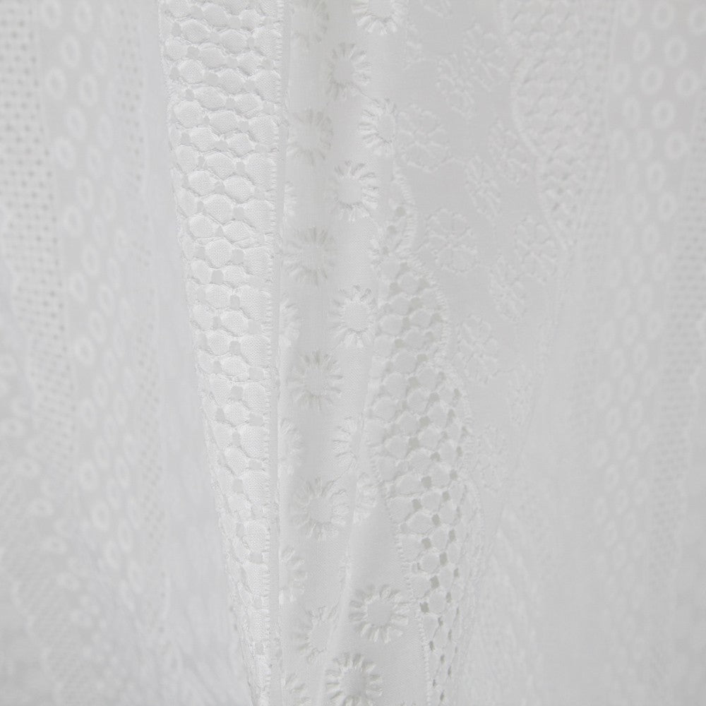 Retal Bordado Suizo Bayadera Blanco 180x130 cm - Ribes y Casals