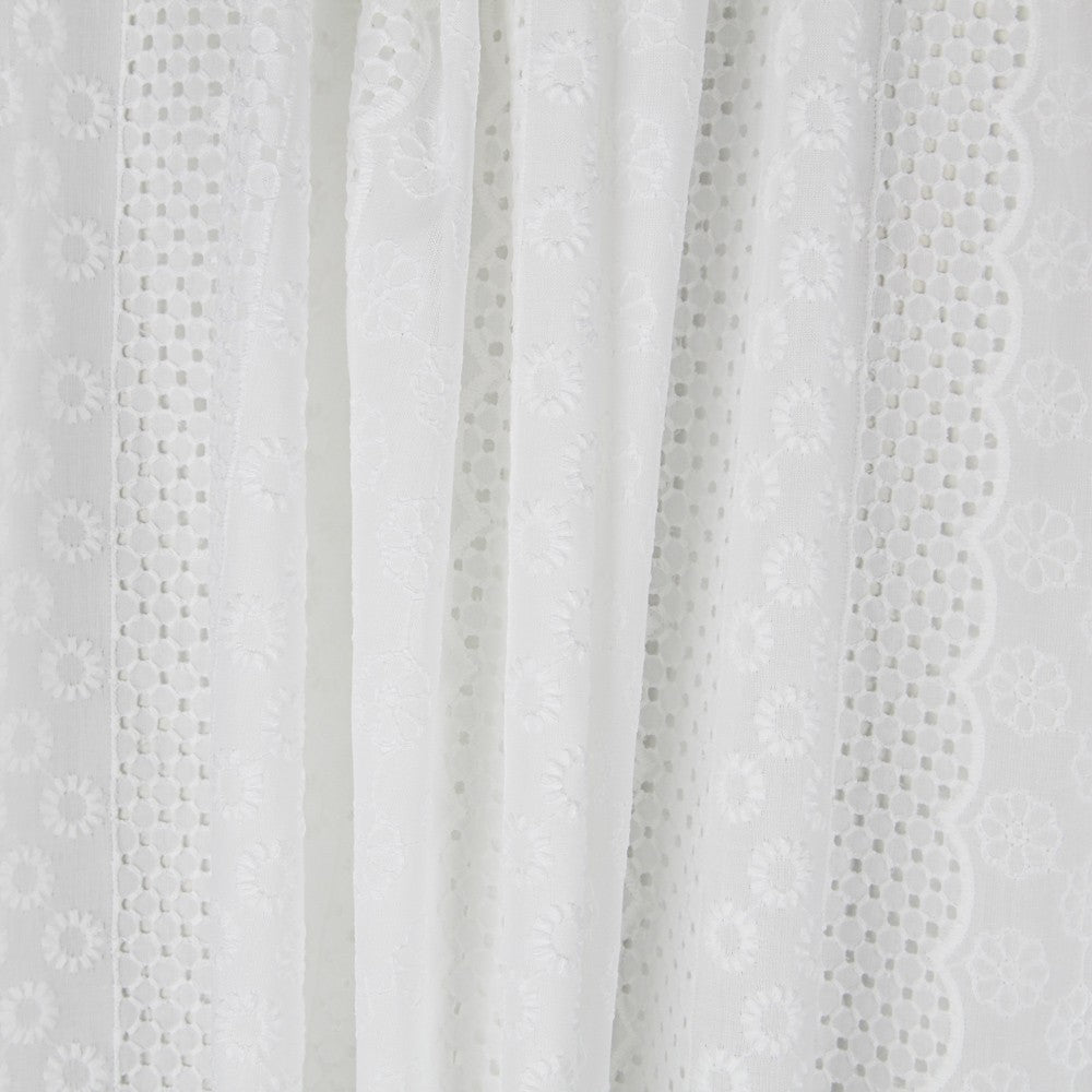 Retal Bordado Suizo Bayadera Blanco 180x130 cm - Ribes y Casals