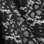 Retal Guipur Margaritas Negro 50x145 cm - Ribes y Casals