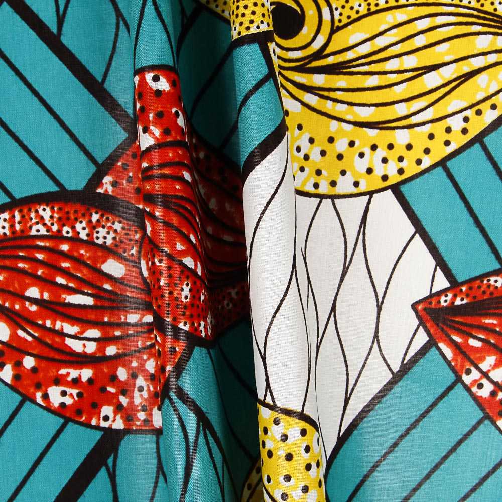 Retal Tela Africana Wax Tanzania 200x110 cm - Ribes y Casals