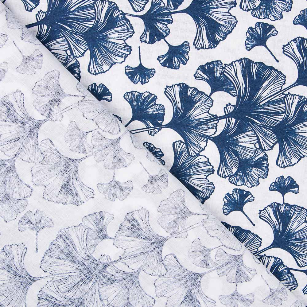 Sábana Estampada Ginkgo Biloba Azul - Ribes y Casals