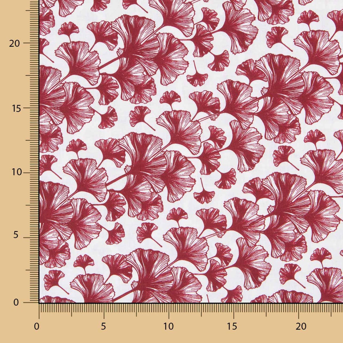 Sábana Estampada Ginkgo Biloba Granate - Ribes y Casals