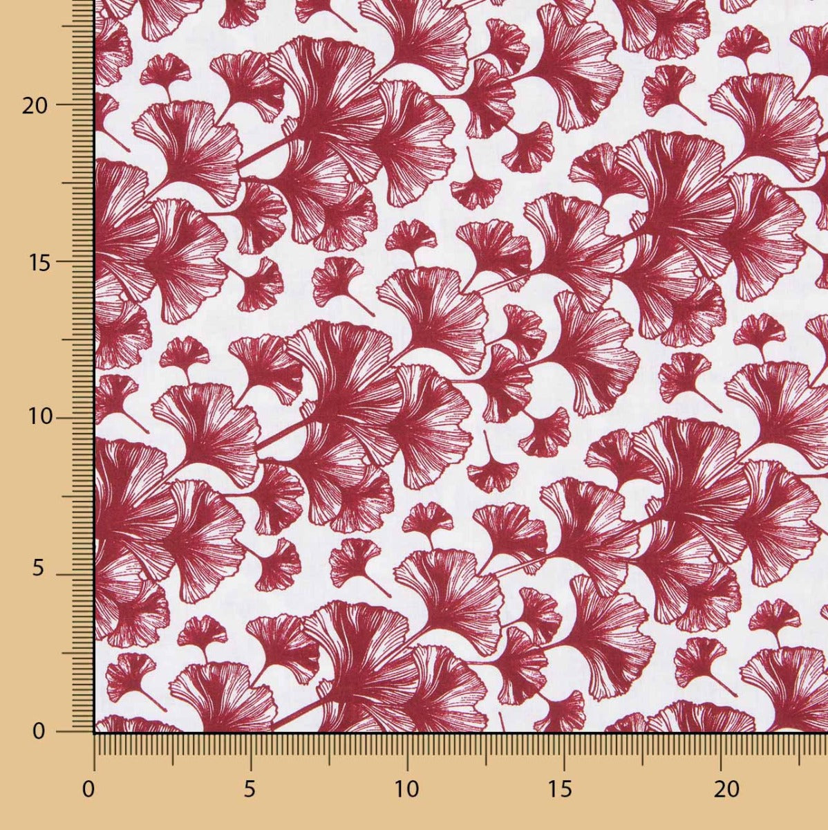 Sábana Estampada Ginkgo Biloba Granate - Ribes y Casals