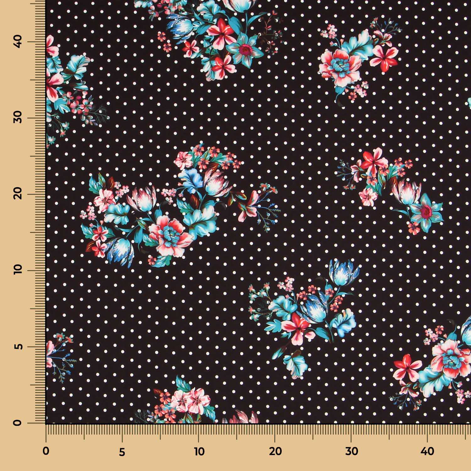 Sarga Bielástica Floral Negra - Ribes y Casals