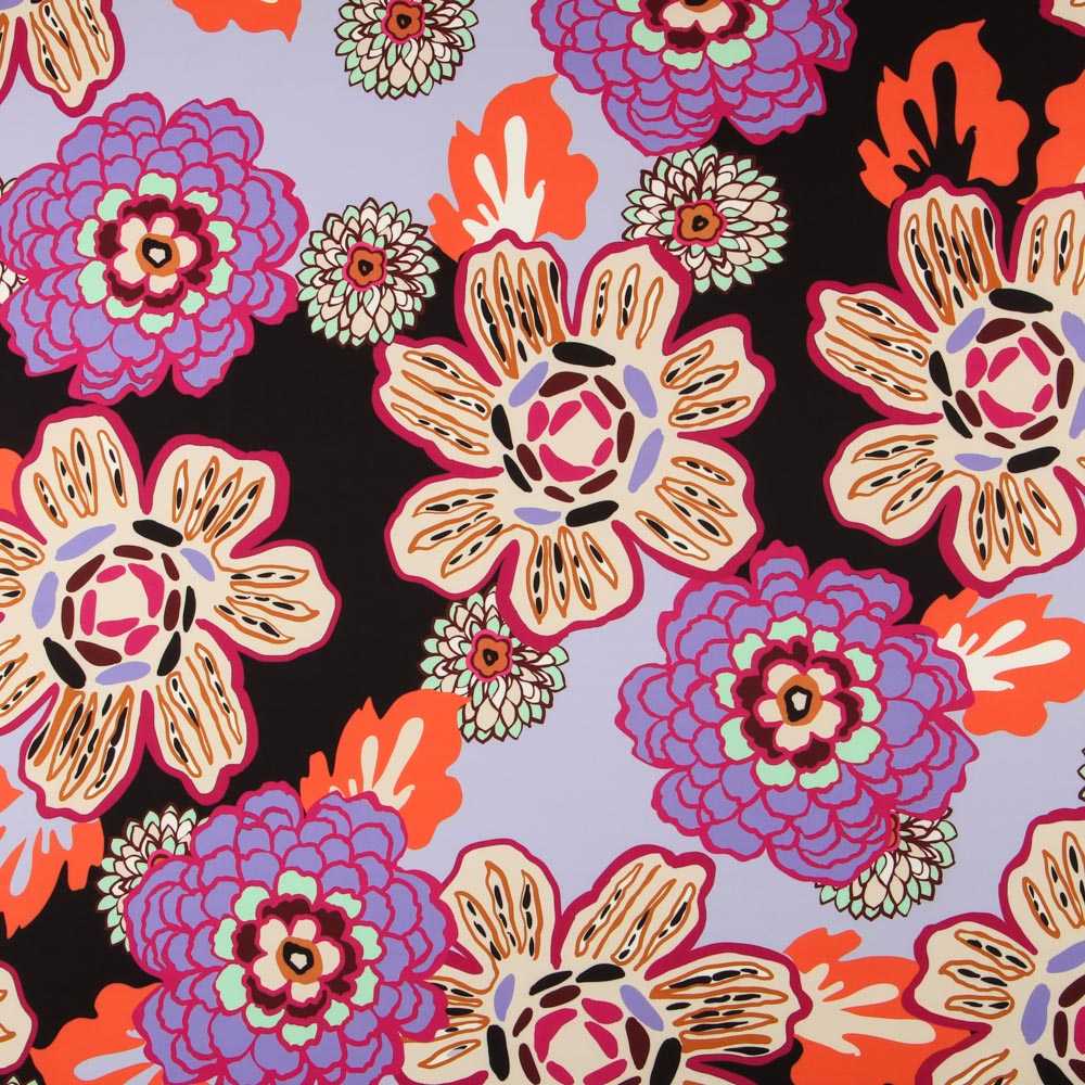 Sarga Bielástica Floral Retro Lila - Ribes y Casals