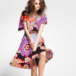 Sarga Bielástica Floral Retro Lila - Ribes y Casals