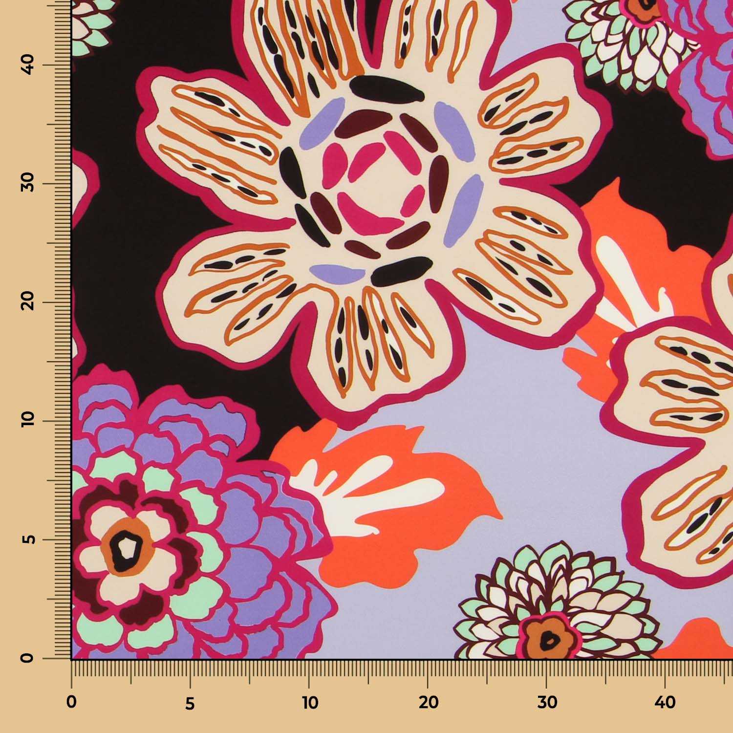 Sarga Bielástica Floral Retro Lila - Ribes y Casals