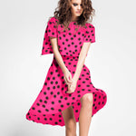 Sarga Bielástica Lunares Fucsia 25mm - Ribes y Casals