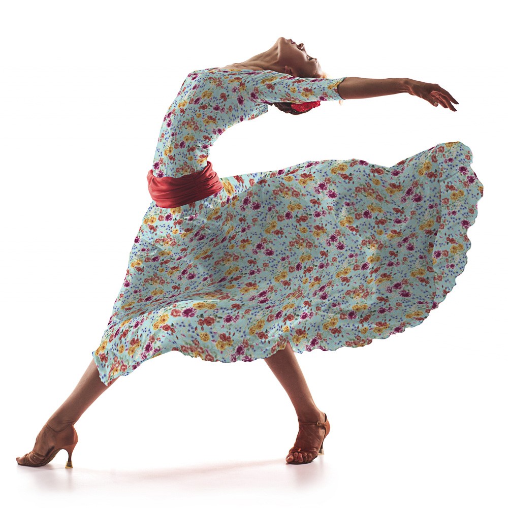 Sarga Elástica Flamenca Ramillete Agua - Ribes y Casals