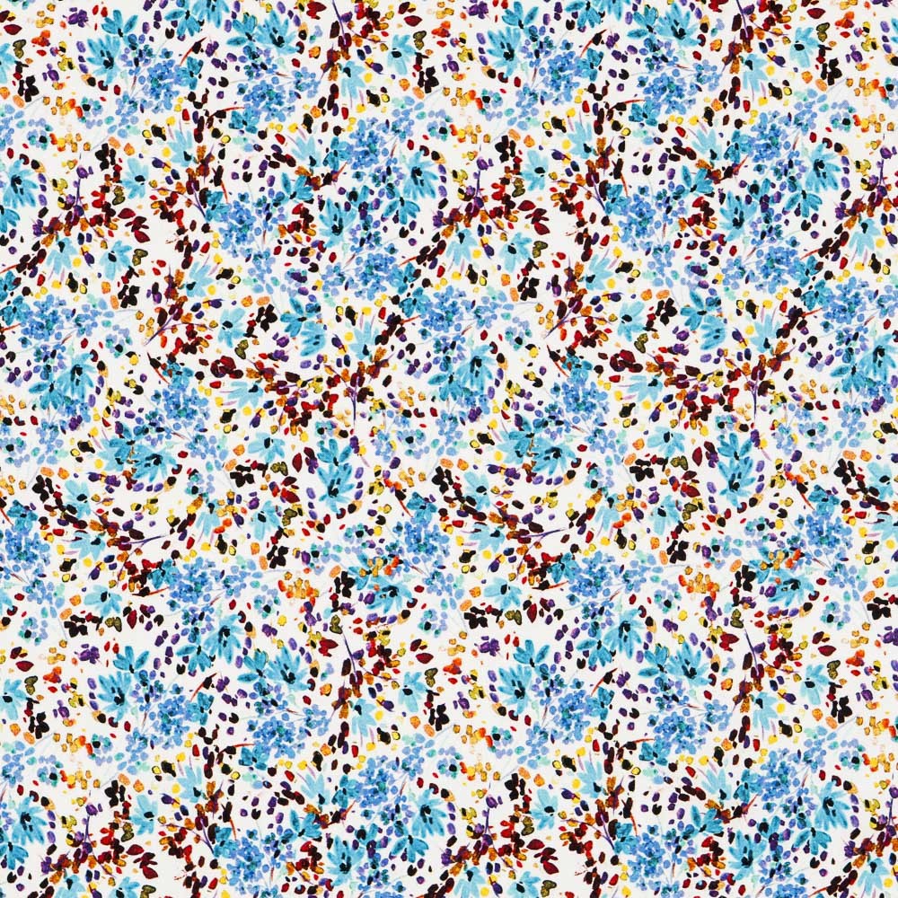 Sarga Viscosa Florecitas Turquesa - Ribes y Casals