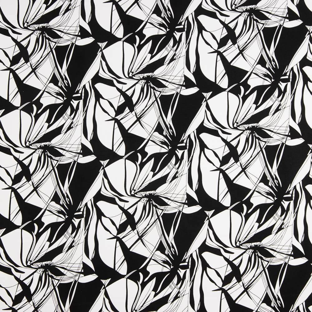 Satén Algodón Print Negro-Blanco - Ribes y Casals