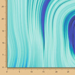 Satén Estampado Abstracto Azul - Ribes y Casals