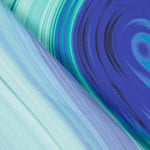 Satén Estampado Abstracto Azul - Ribes y Casals