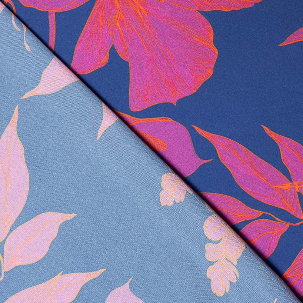 Satén Estampado Bombay Azul - Ribes y Casals