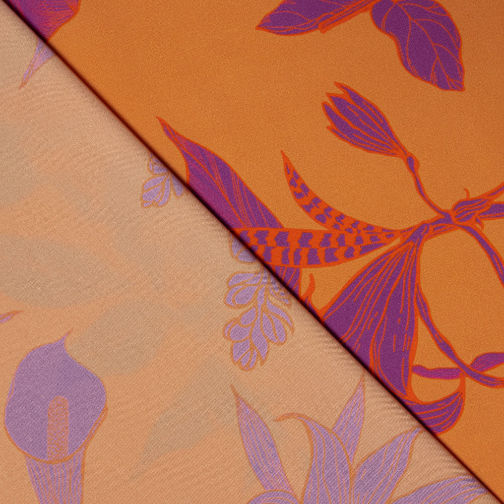 Satén Estampado Bombay Naranja - Ribes y Casals