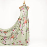 Satén Estampado Cretona Verde Jade - Ribes y Casals