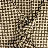 Satén Poliéster Rombos Kaki-Crudo - Ribes y Casals