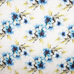 Satén Estampado Flor Azul Arte - Ribes y Casals