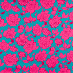 Satén Estampado Flor Caipi Fucsia - Ribes y Casals