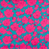 Satén Estampado Flor Caipi Fucsia - Ribes y Casals
