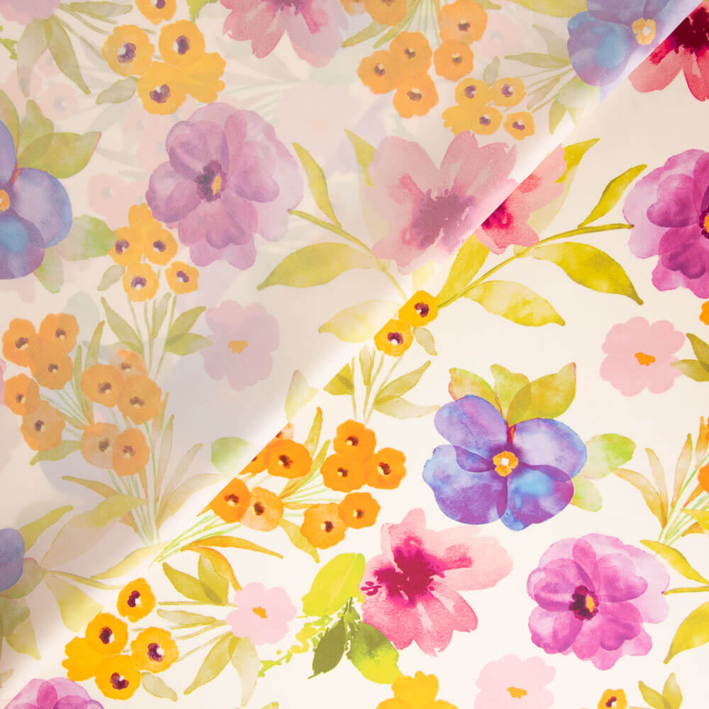 Satén Estampado Flor Cosmo - Ribes y Casals