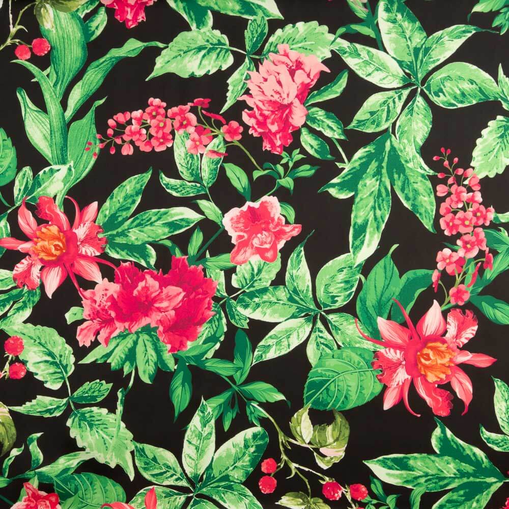 Satén Estampado Flor Daikiri - Ribes y Casals