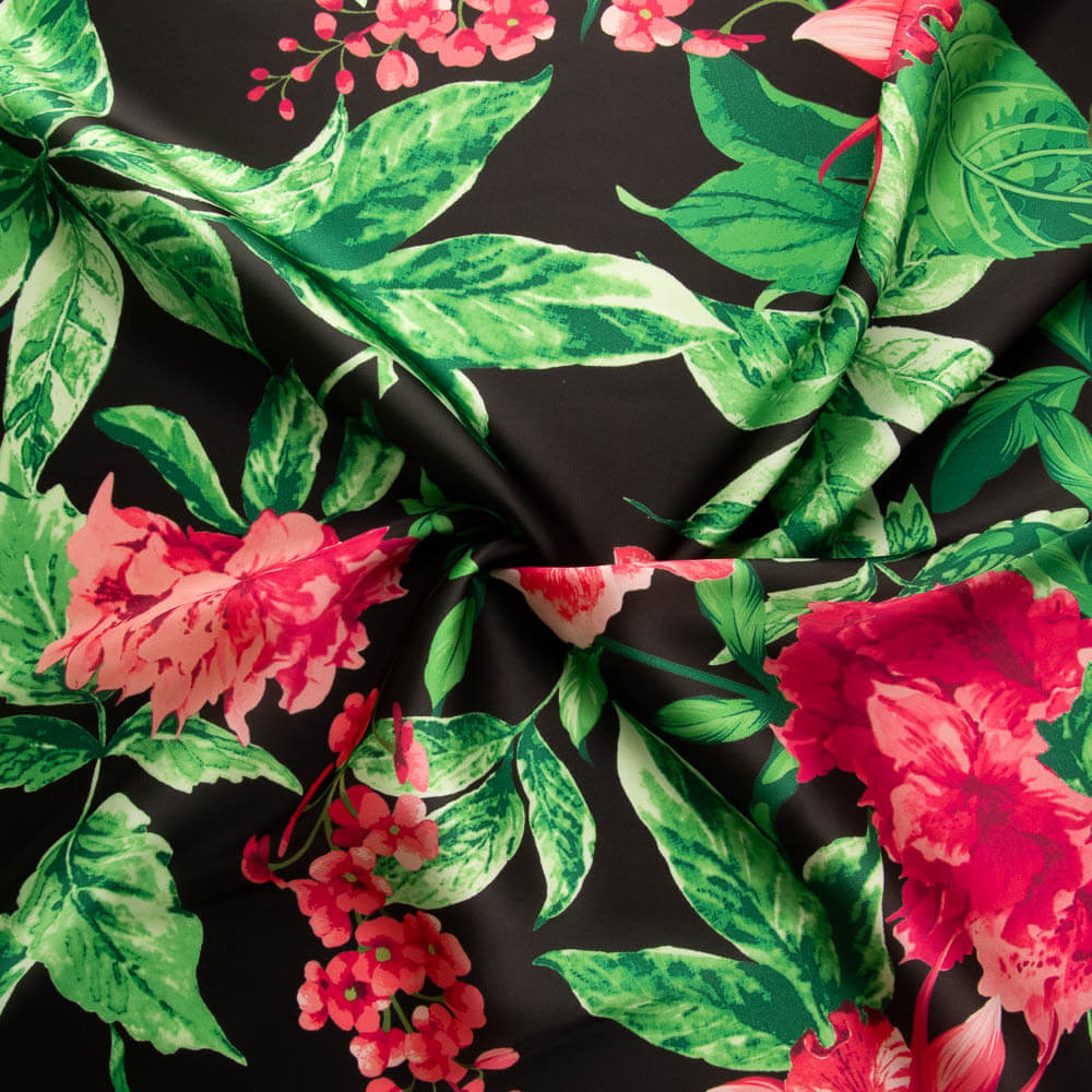 Satén Estampado Flor Daikiri - Ribes y Casals