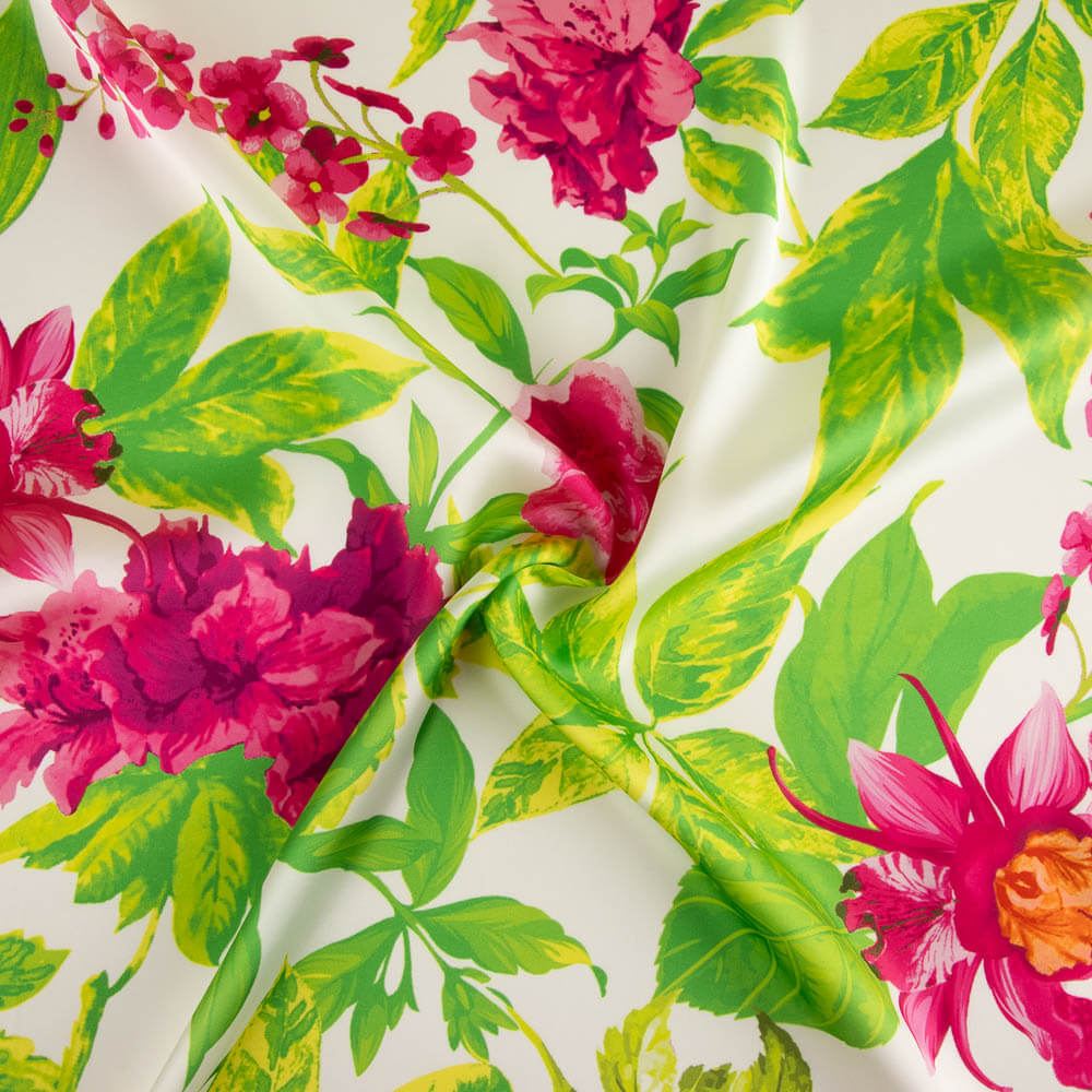Satén Estampado Flor Mooma - Ribes y Casals