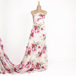 Satén Estampado Flor Rosa Arte - Ribes y Casals