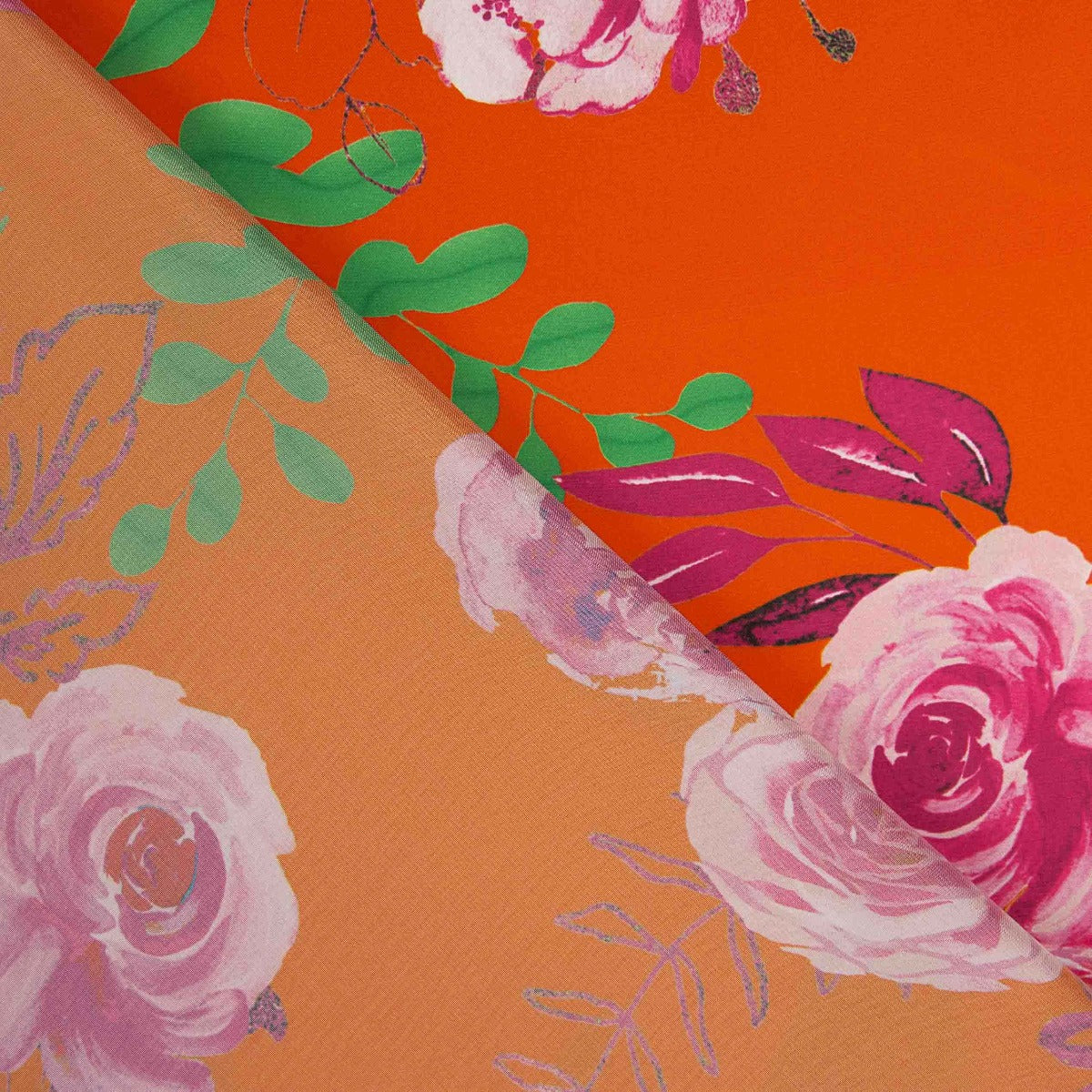 Satén Estampado Liana Coral - Ribes y Casals