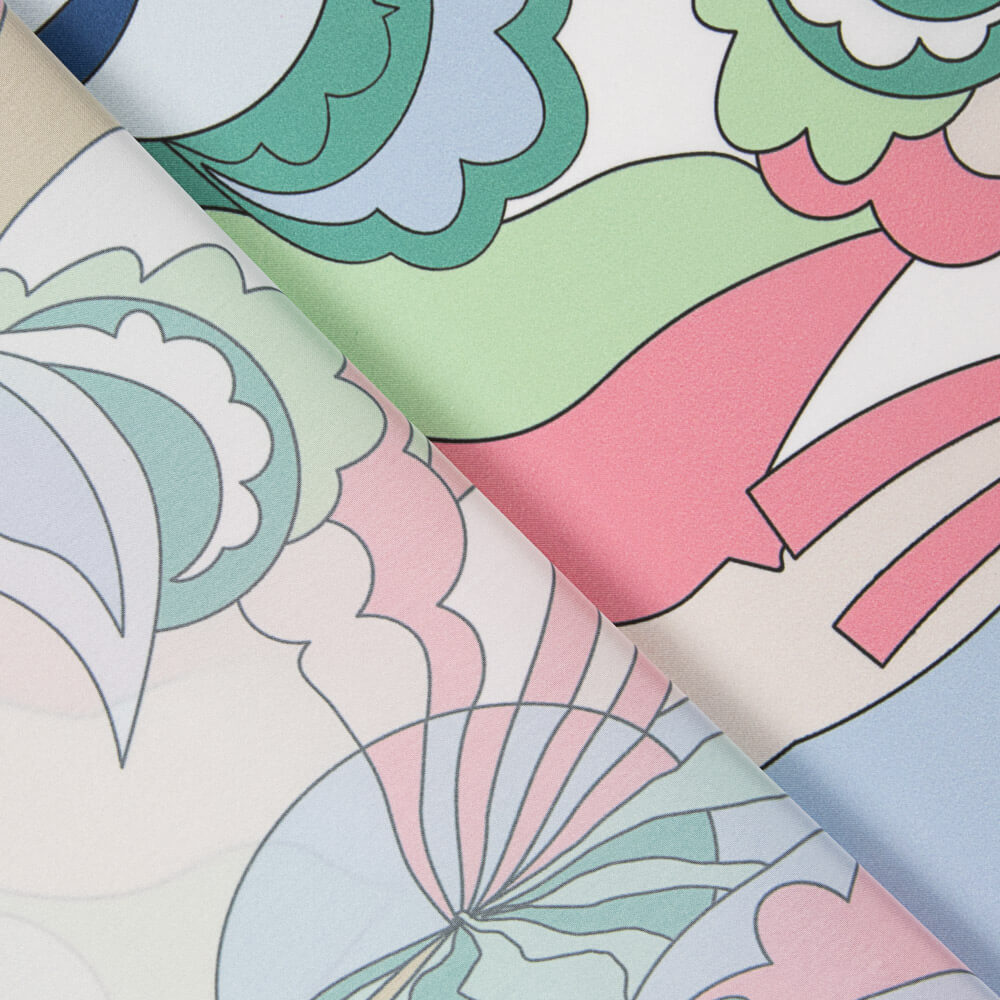 Satén Estampado Retro Verde - Ribes y Casals