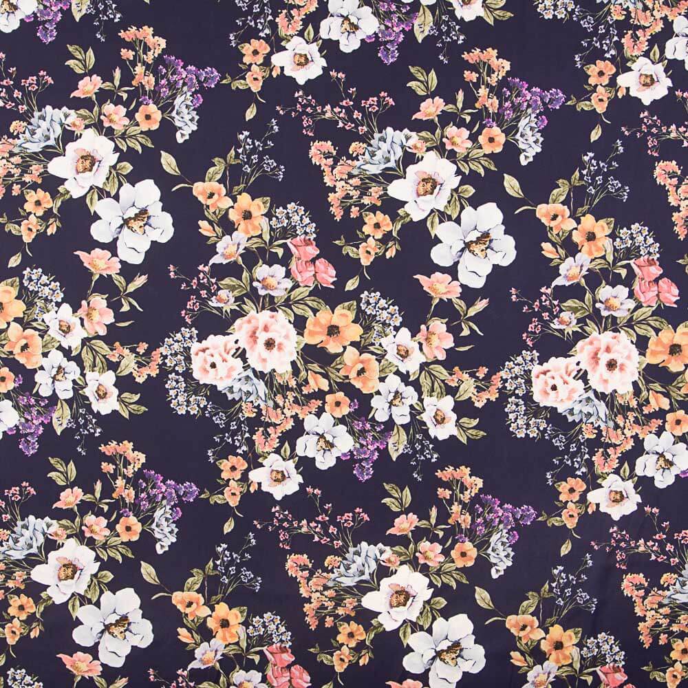 Satén Floral Morada - Ribes y Casals