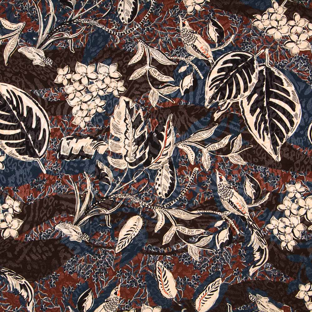 Satén Jacquard Bosque Marrón - Ribes y Casals