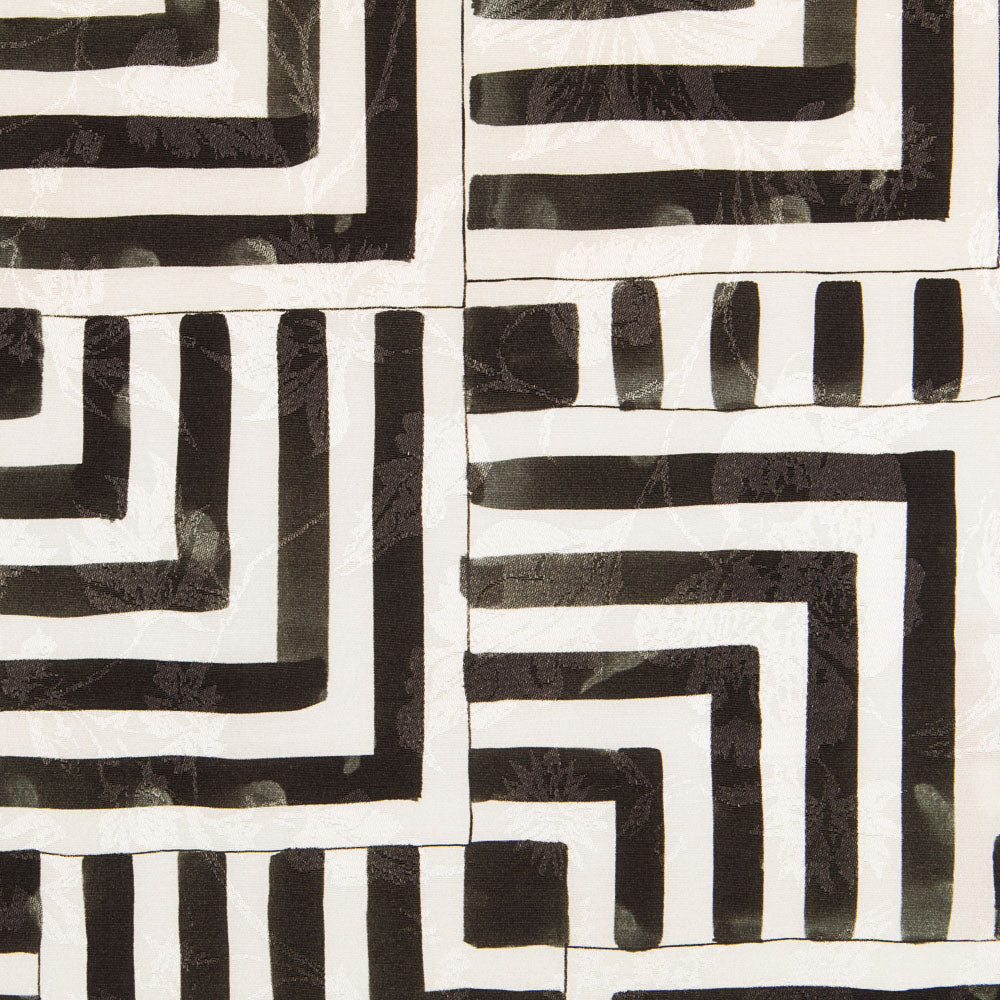 Satén Jacquard Geométrico Negro - Ribes y Casals