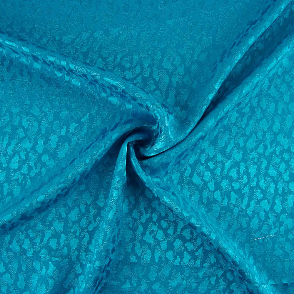 Satén Jacquard Viscosa Azul Canard - Ribes y Casals