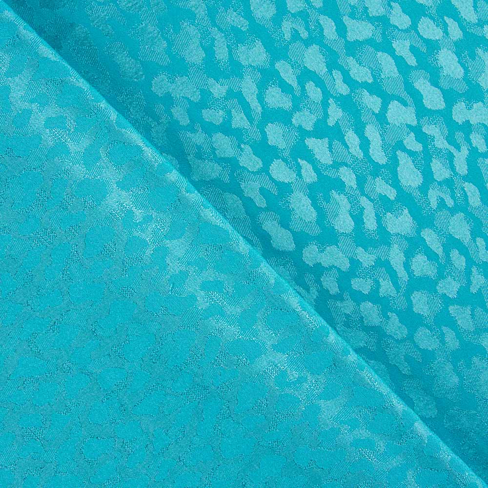 Satén Jacquard Viscosa Azul Turquesa - Ribes y Casals