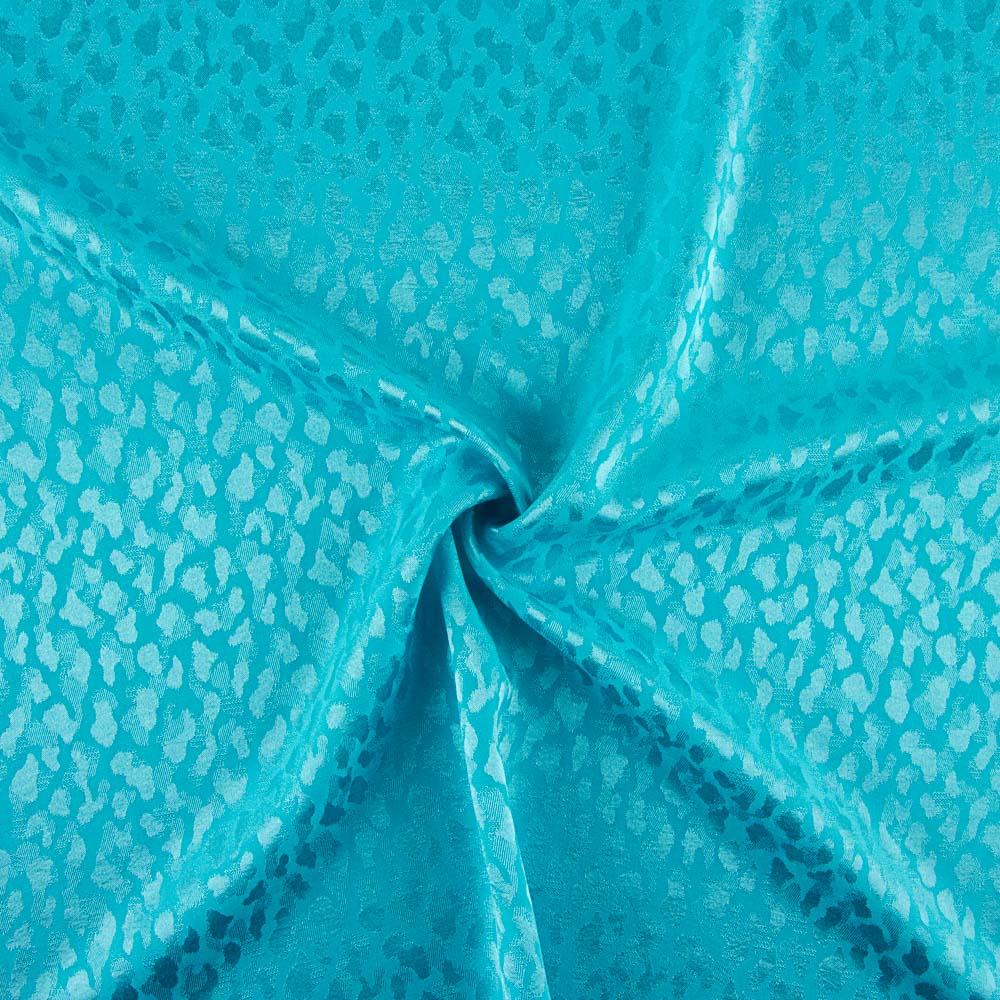 Satén Jacquard Viscosa Azul Turquesa - Ribes y Casals