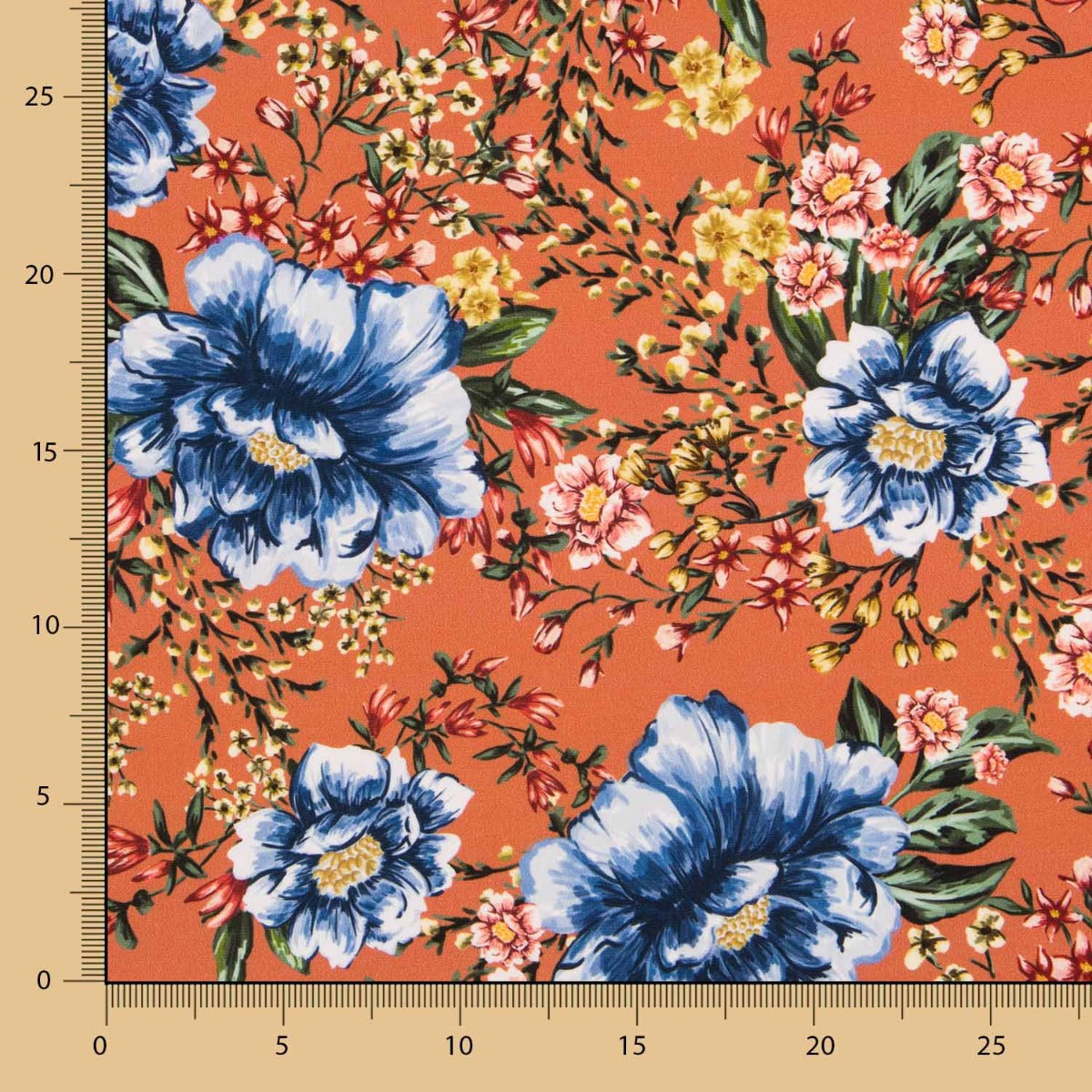 Satén Mate Floral Terracota - Ribes y Casals