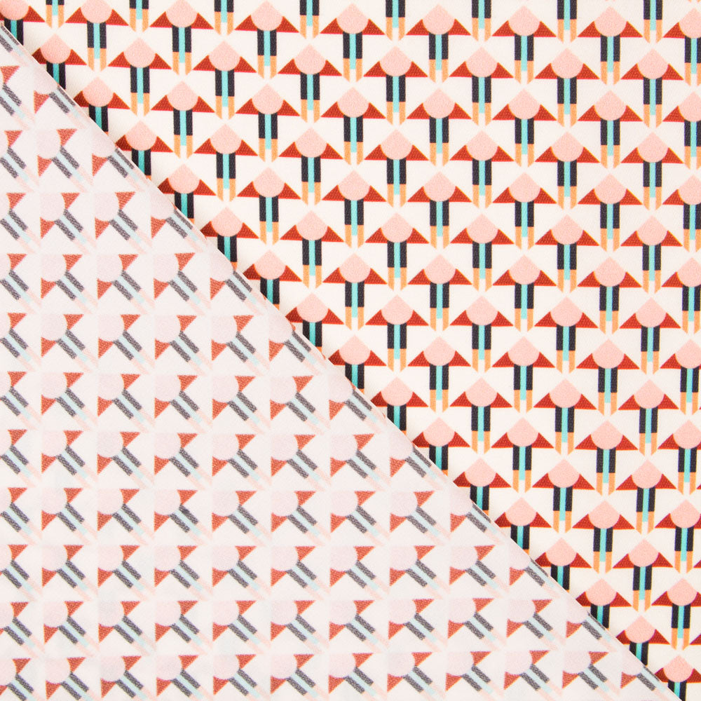 Satén Mate Geométrica Salmón - Ribes y Casals