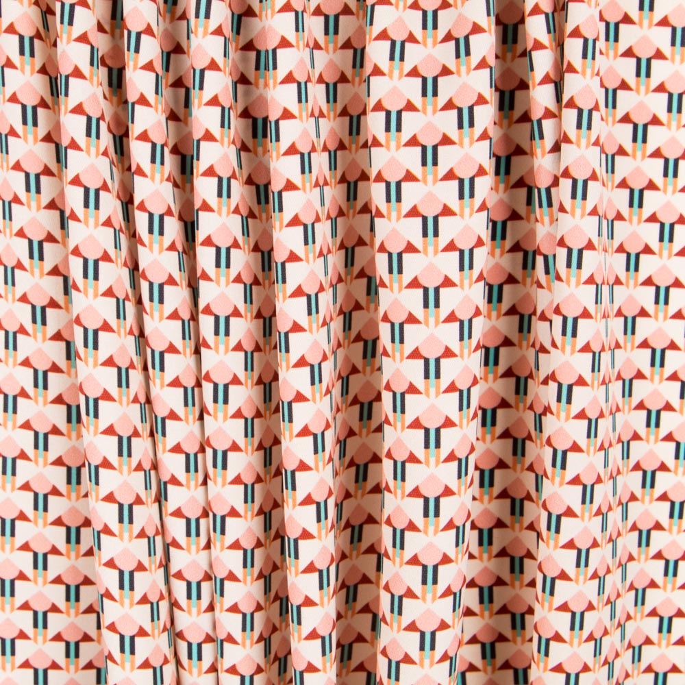 Satén Mate Geométrica Salmón - Ribes y Casals