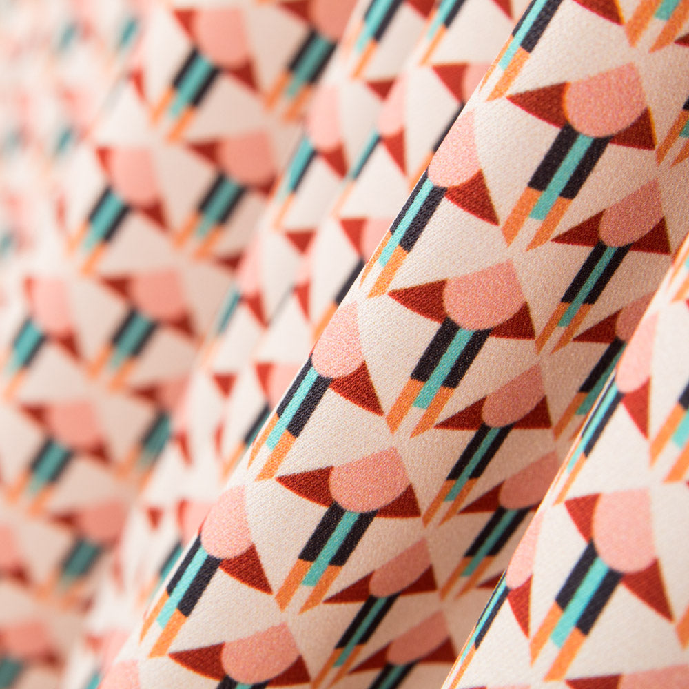 Satén Mate Geométrica Salmón - Ribes y Casals