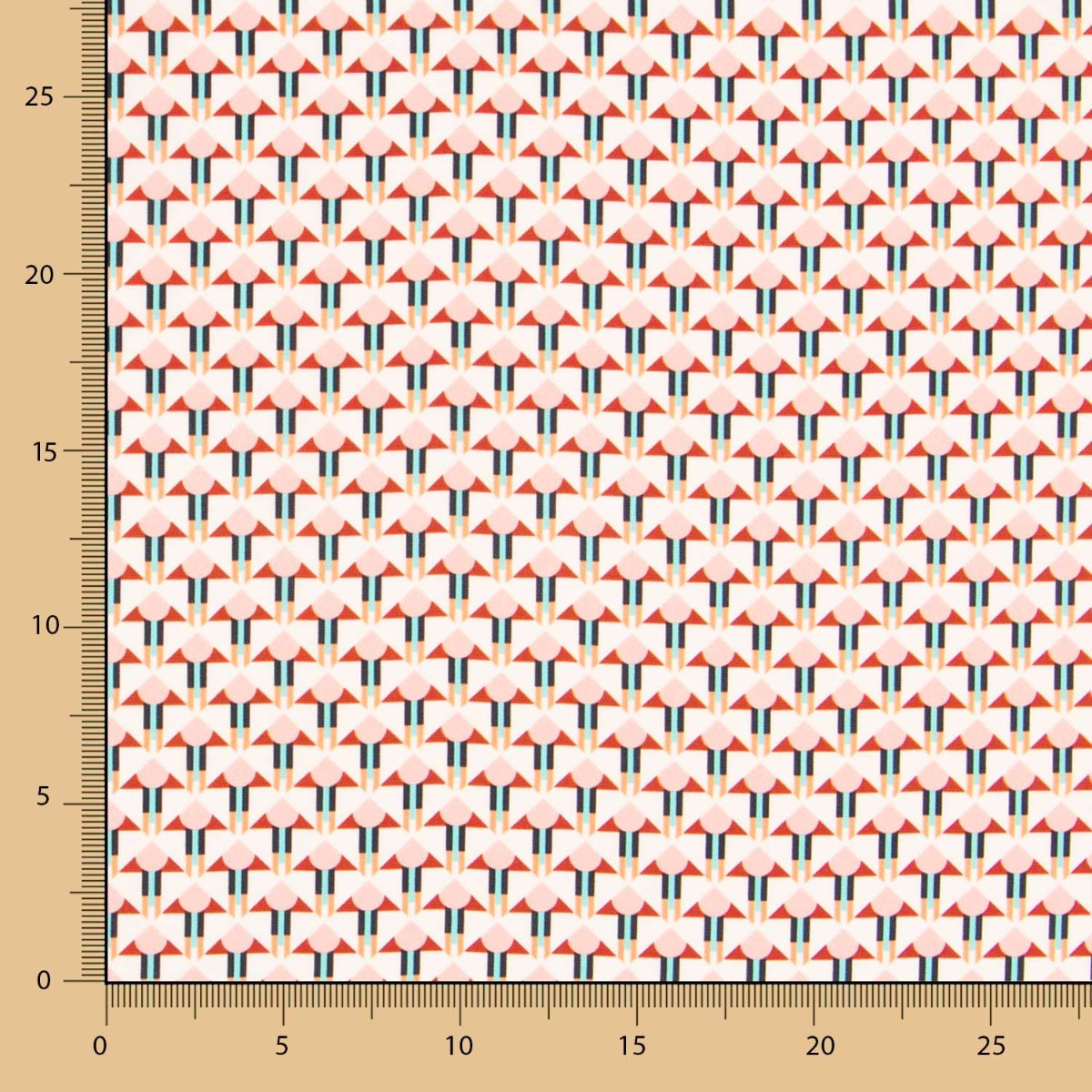 Satén Mate Geométrica Salmón - Ribes y Casals