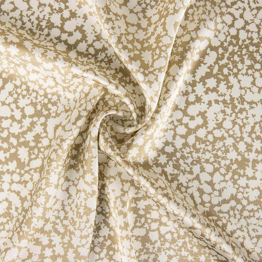 Satén Poliéster Estampado Abstract Beige - Ribes y Casals
