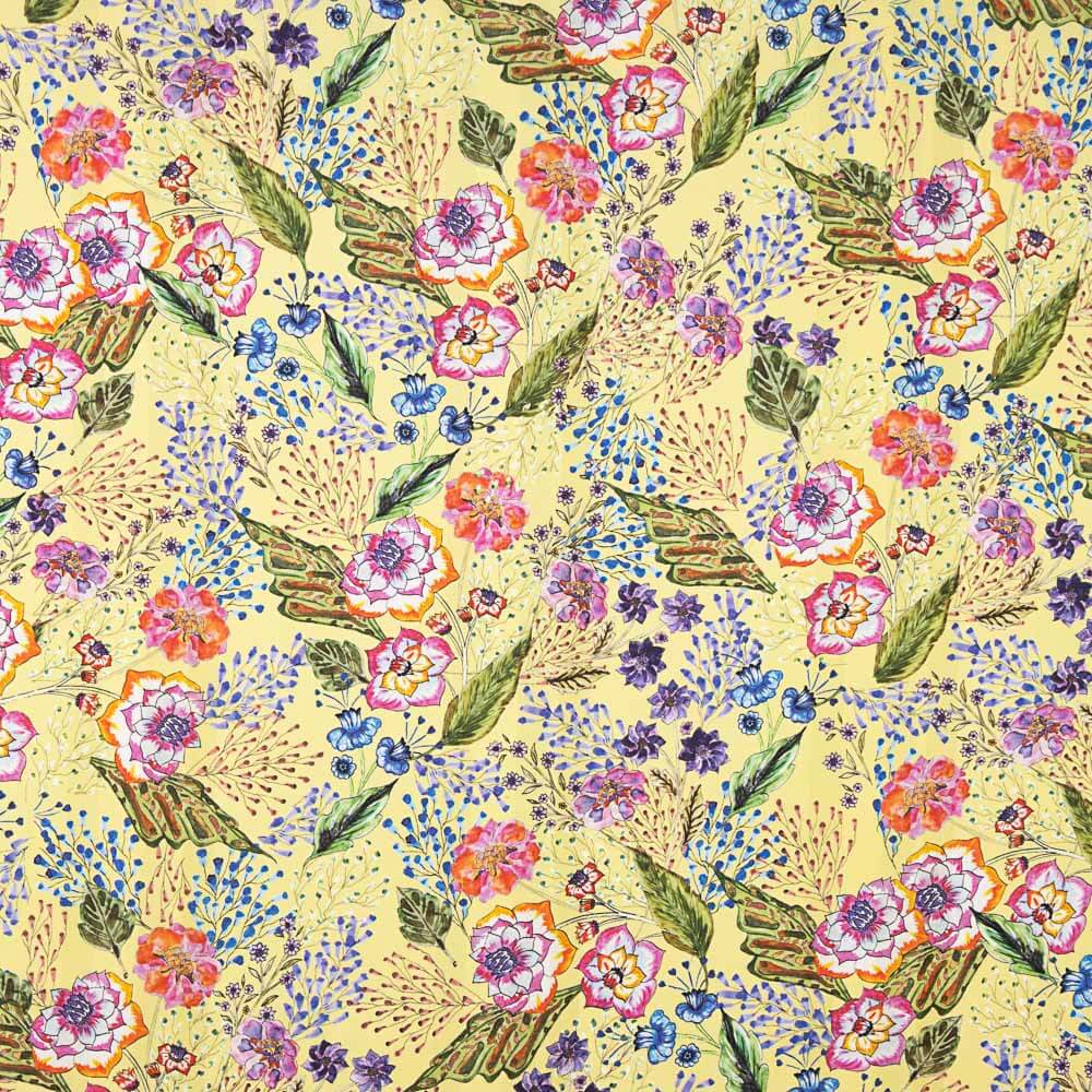 Satén Poliéster Floral Lima - Ribes y Casals