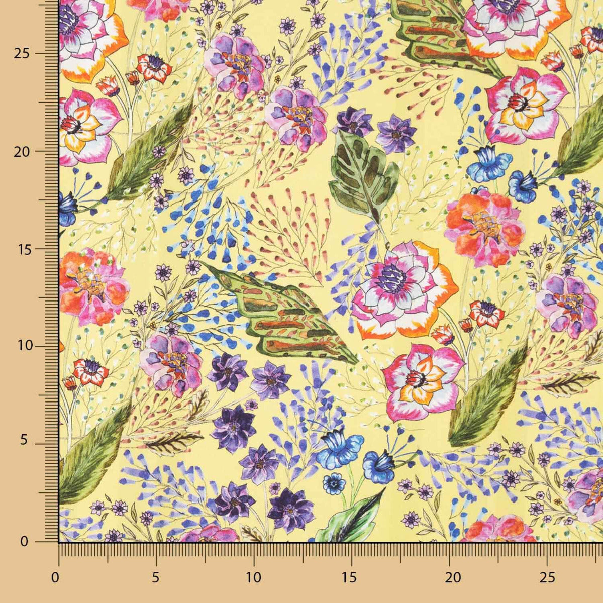 Satén Poliéster Floral Lima - Ribes y Casals