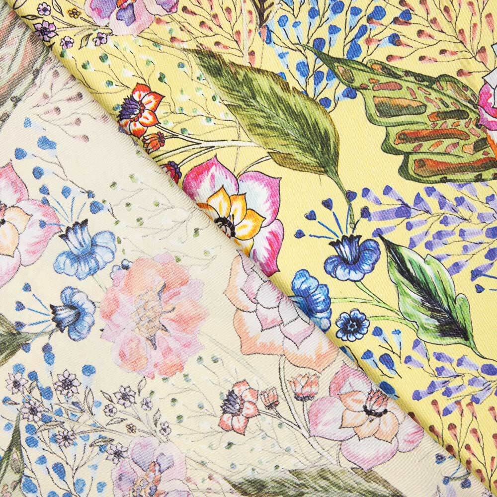 Satén Poliéster Floral Lima - Ribes y Casals
