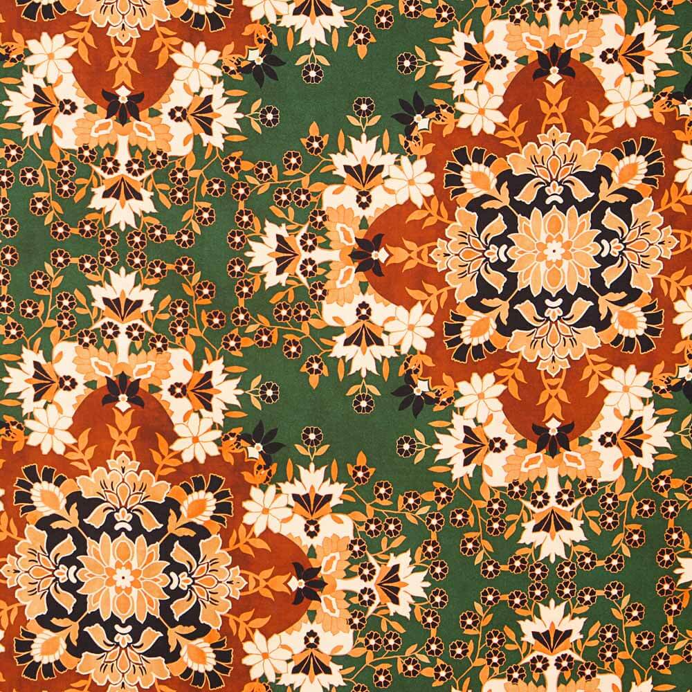 Satén Poliéster Folk Verde Botella - Ribes y Casals