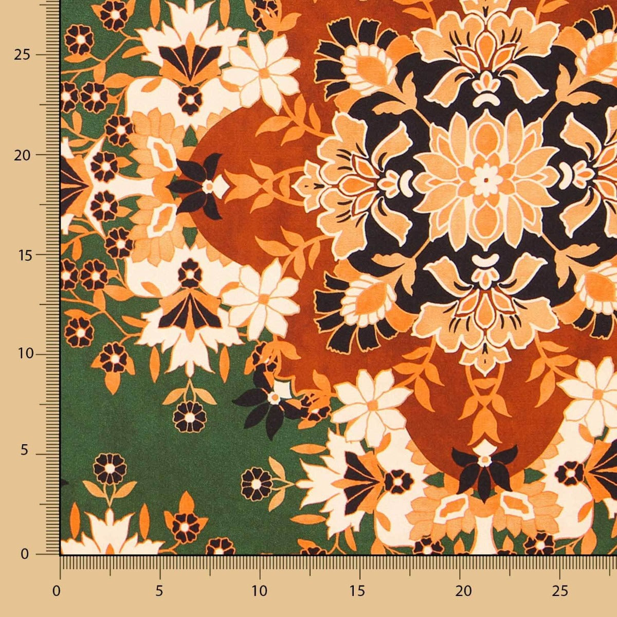 Satén Poliéster Folk Verde Botella - Ribes y Casals
